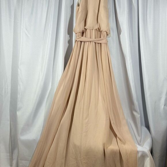 BHLD BY DONNA MORGAN THE ALANA HALTER DRESS IN PALE BLUSH NWT IN SIZE 0 - Picture 7 of 10